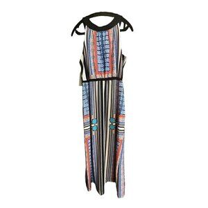 Women's NY Collection XL Maxi Dress, Sleeveless, Orange, Blue, Black, White